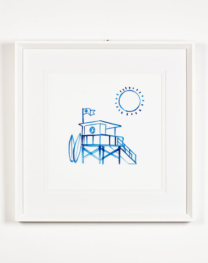 « Malibu Lifeguard Stand », art encadré par Nathan Turner