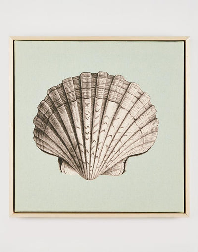 « Scallop Shell Blue » par Nathan Turner sur toile naturelle encadrée