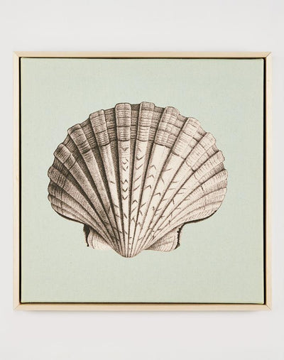 'Scallop Shell Blue' By Nathan Turner on Natural Canvas Framed Art