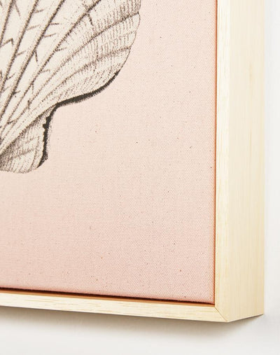 'Scallop Shell Pink on Natural Canvas Framed Art