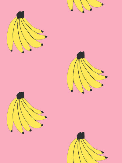 'Bananas' Wallpaper by Tea Collection - Bubblegum