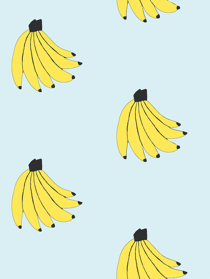 'Bananas' Wallpaper by Tea Collection - Pale Blue