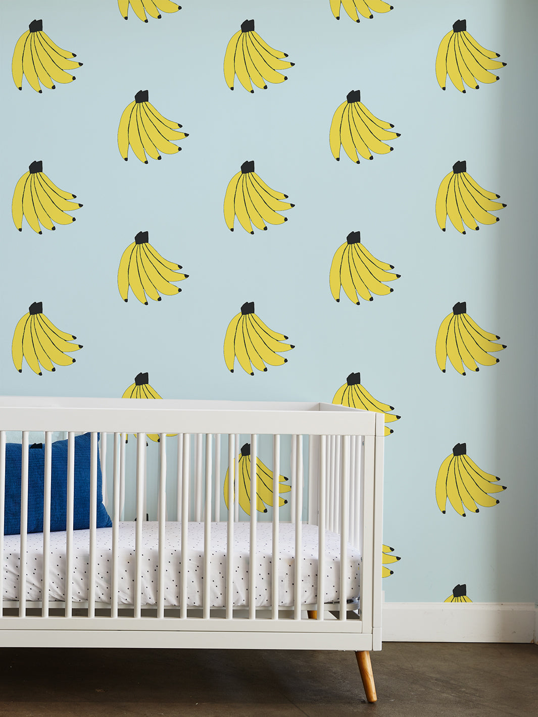 'Bananas' Wallpaper by Tea Collection - Pale Blue
