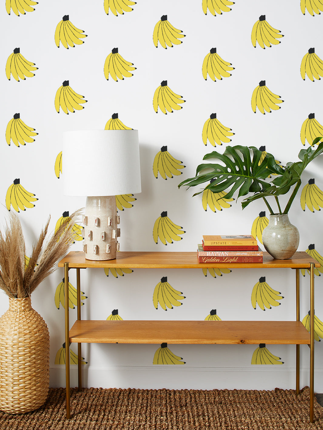 bananas wallpaper by tea collection white