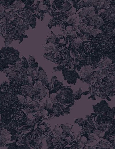 'Barbara Ann' Wallpaper by Wallshoppe - Aubergine