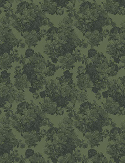'Barbara Ann' Wallpaper by Wallshoppe - Army Green