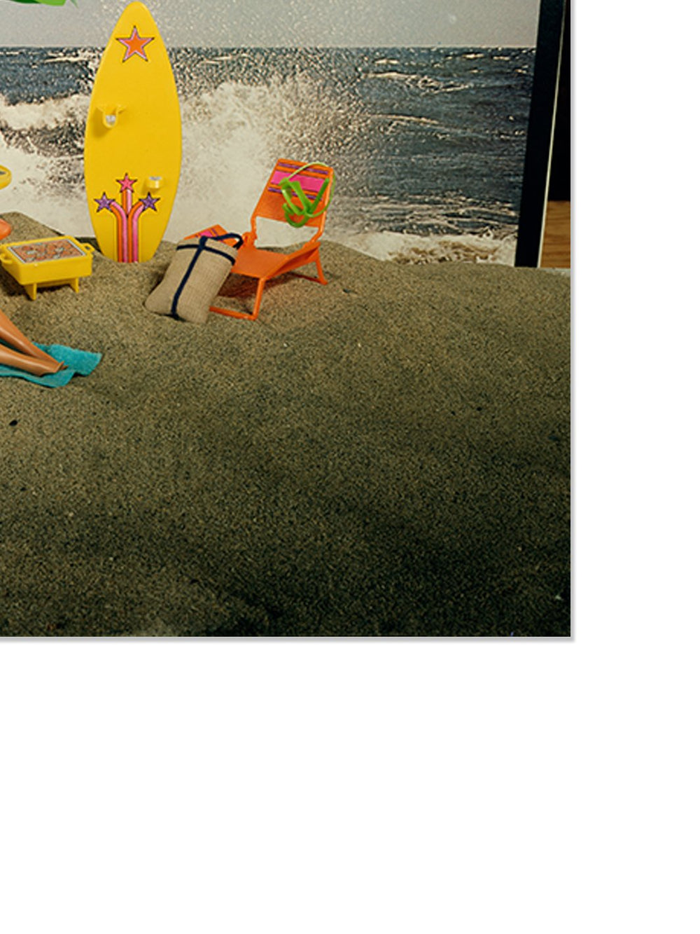 barbie beach scene on acrylic
