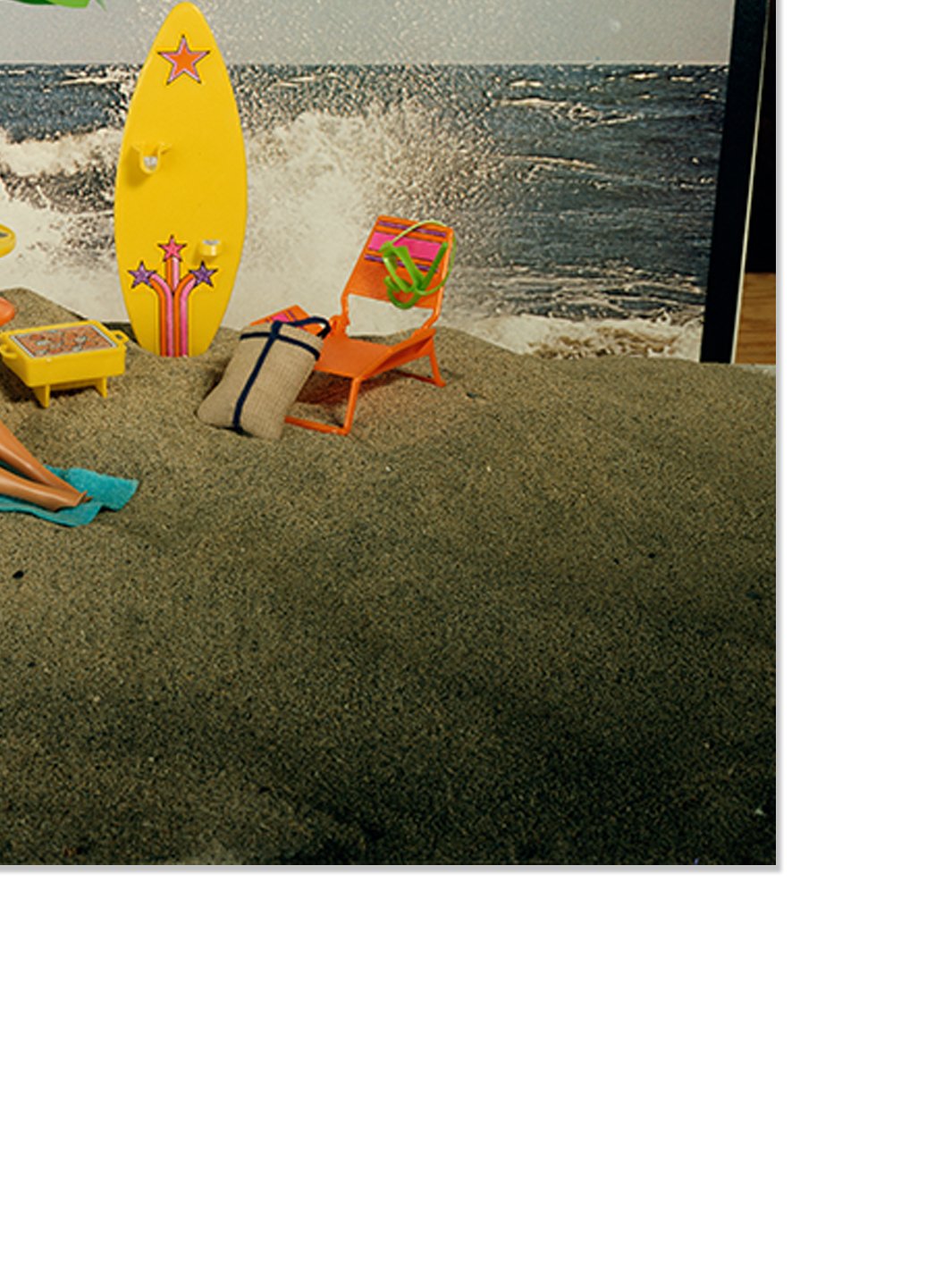 barbie beach scene on acrylic