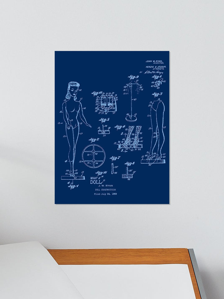 barbie blueprint on acrylic