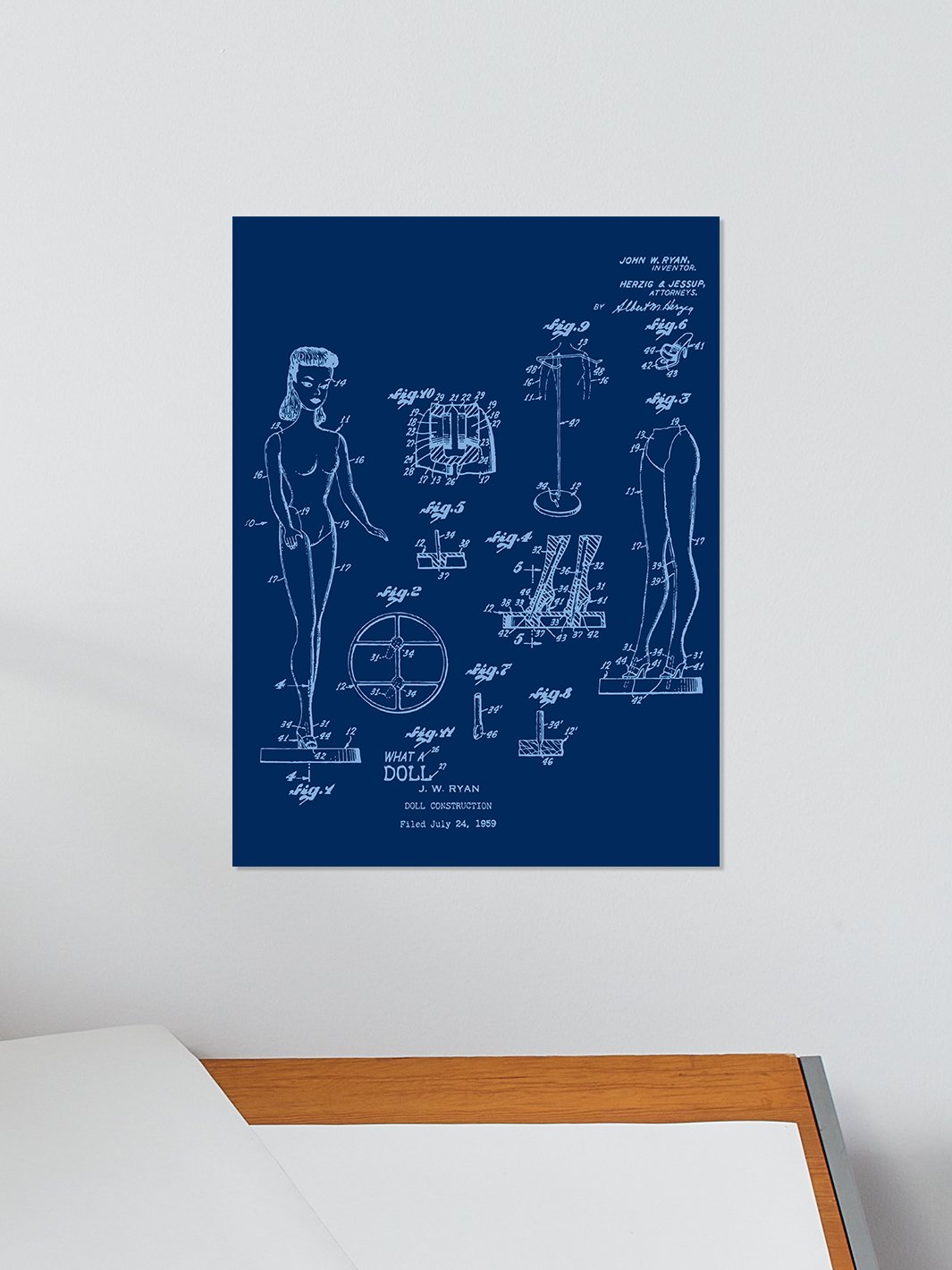 barbie blueprint on acrylic