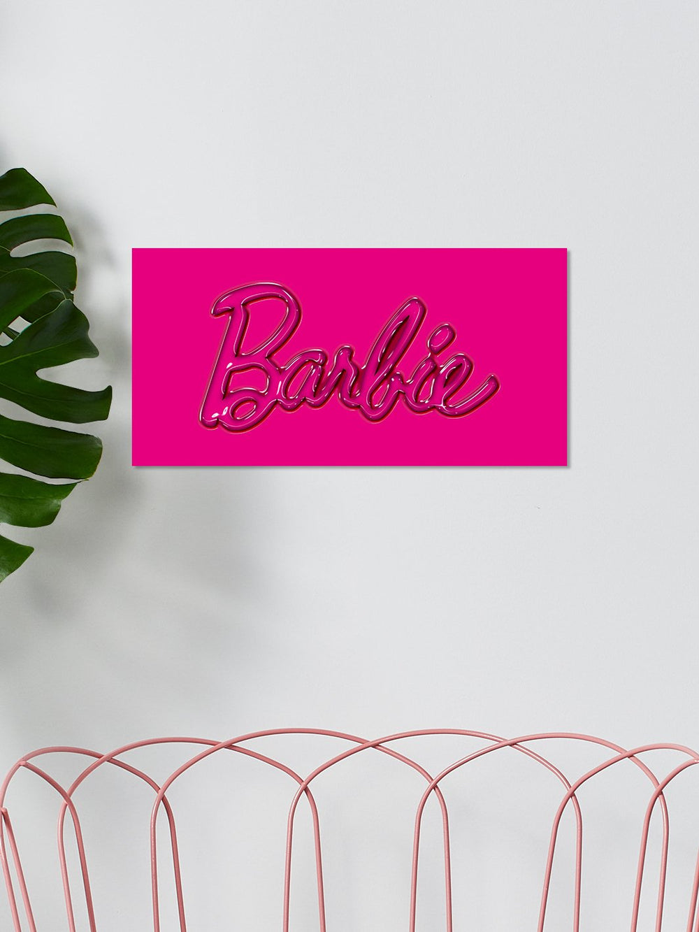 barbie gloss logo on acrylic