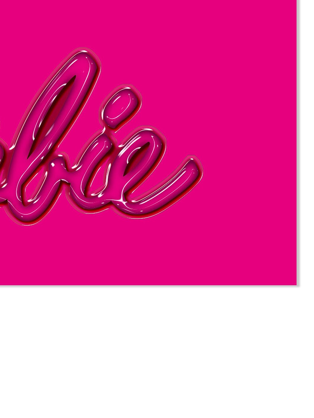 barbie gloss logo on acrylic