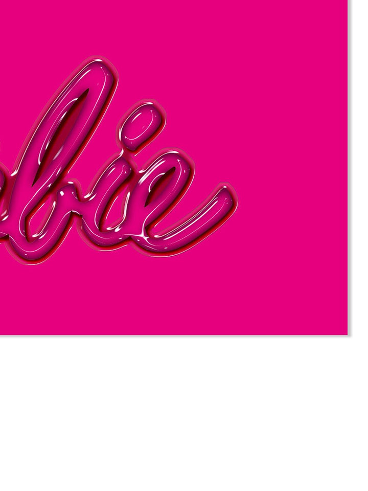 barbie gloss logo on acrylic
