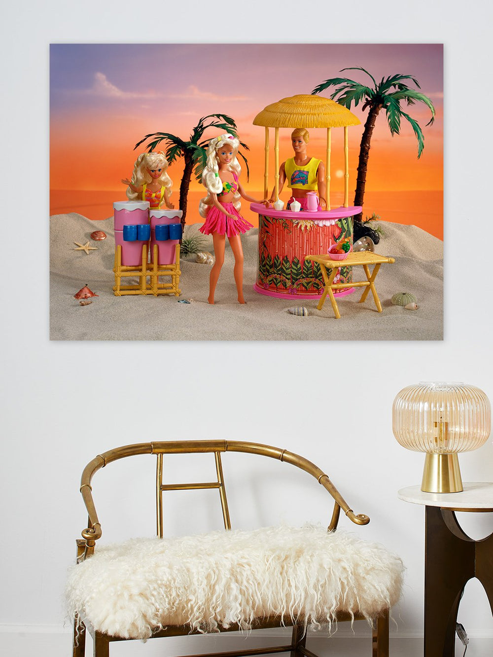 barbie hawaii beach party on acrylic