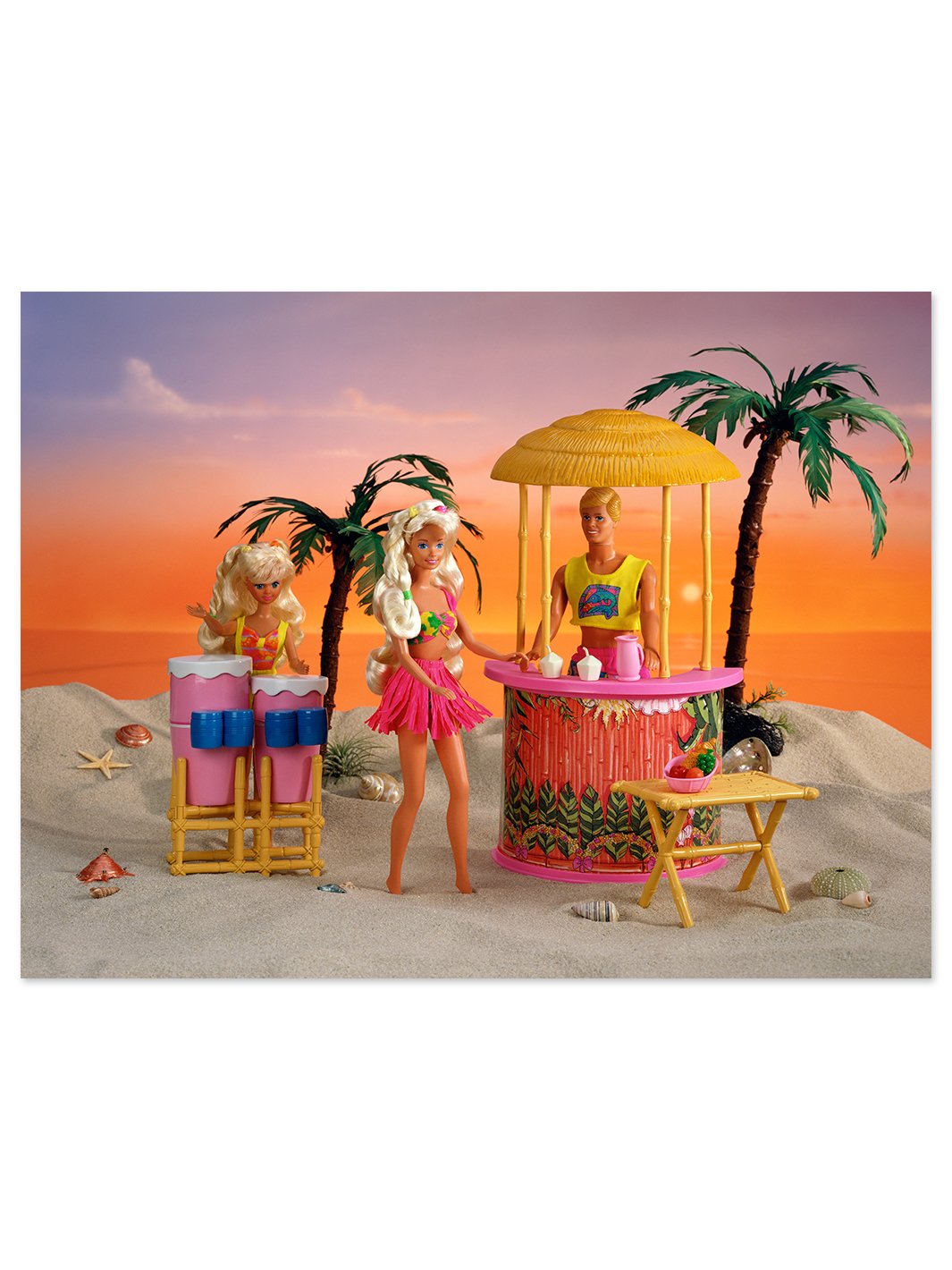 barbie hawaii beach party on acrylic