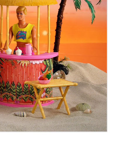 barbie hawaii beach party on acrylic