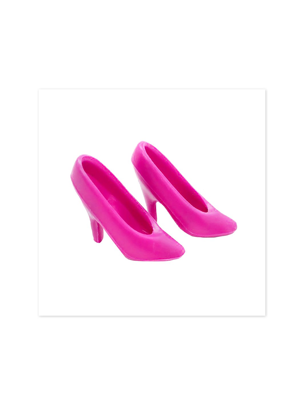barbie pink pumps on acrylic