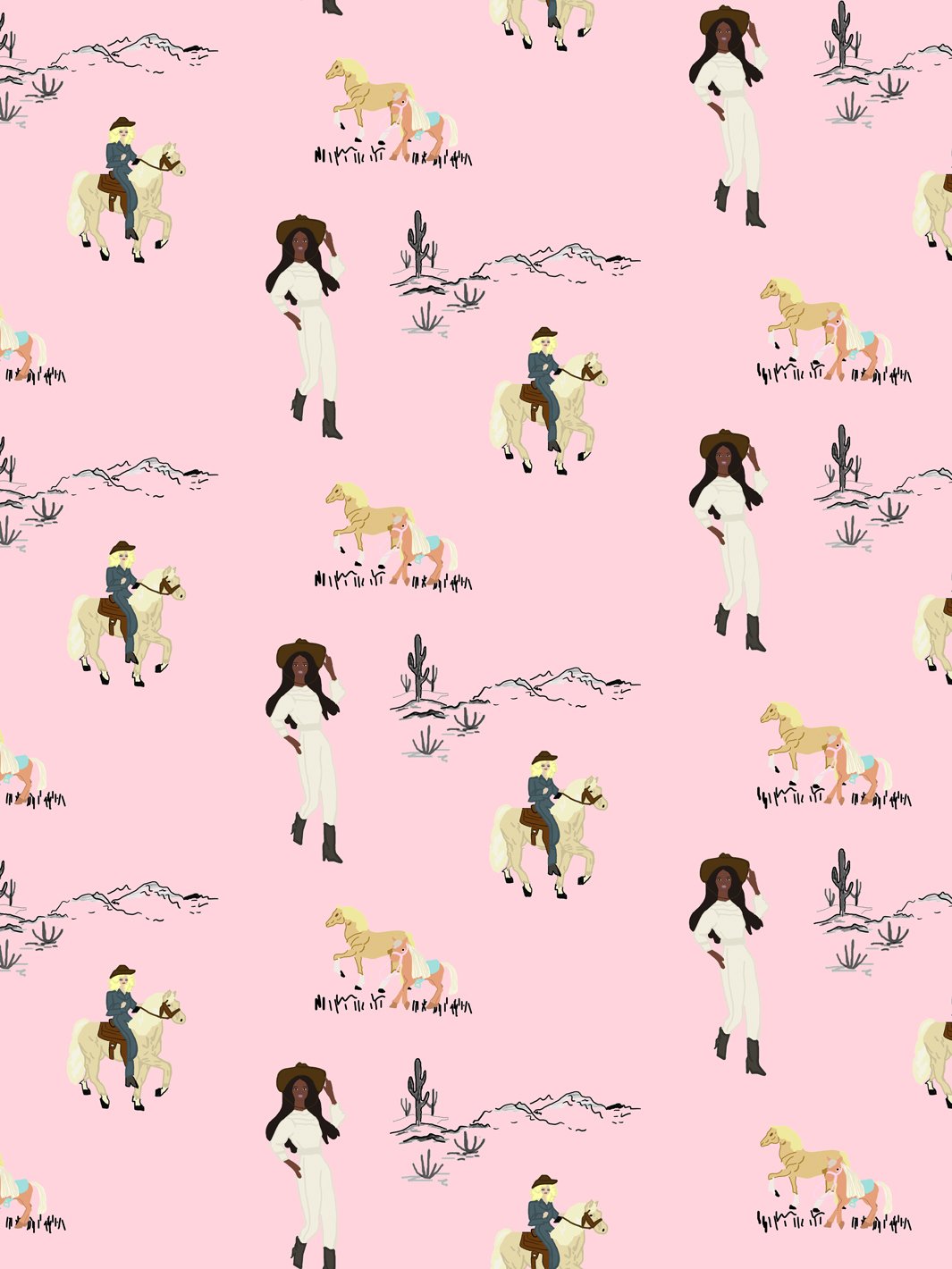 'Barbie™ Ranch' Wallpaper by Barbie™ - Pink