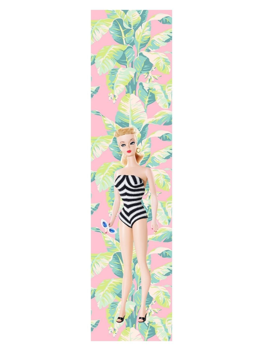 'Life Size Vintage Barbie™' Removable Wall Mural by Barbie™ - Pink & Lime
