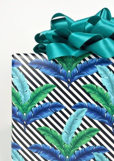 Barbiestyle™ Isla Palm Gift Wrap - Azul & Verde