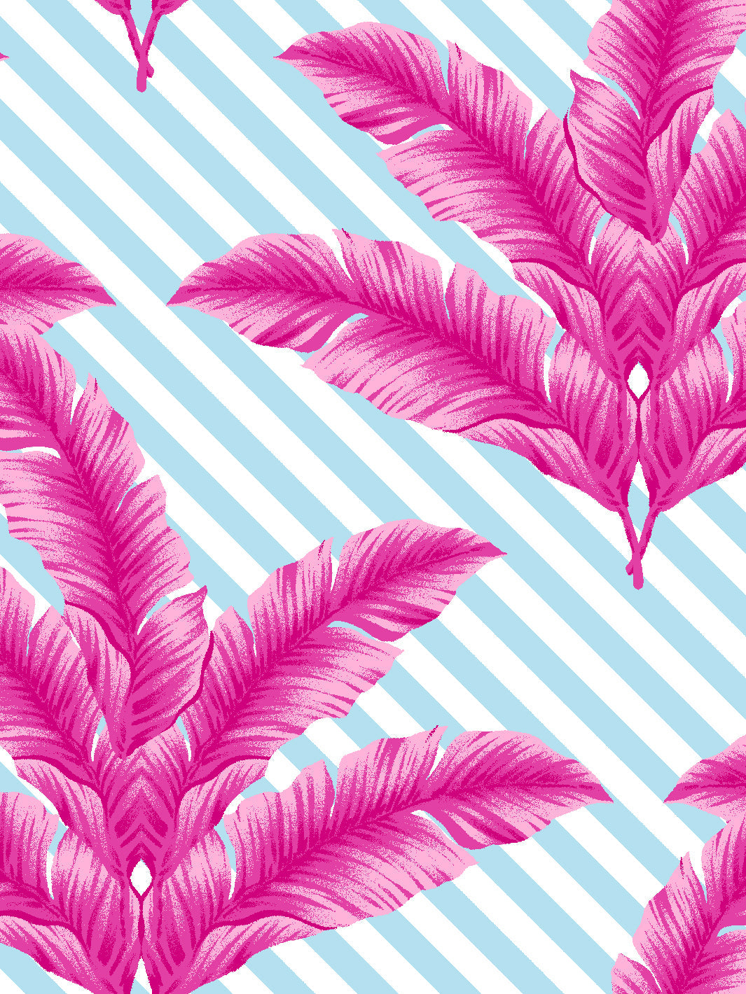 'BarbieStyle™ Isla Palm' Wallpaper - 219 Barbie™ Pink & Baby Blue