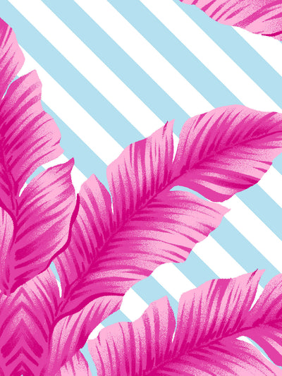 'BarbieStyle™ Isla Palm' Wallpaper - 219 Barbie™ Pink & Baby Blue