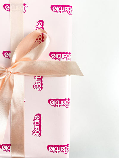 Barbie™ 80's Logo Gift Wrap - Pink