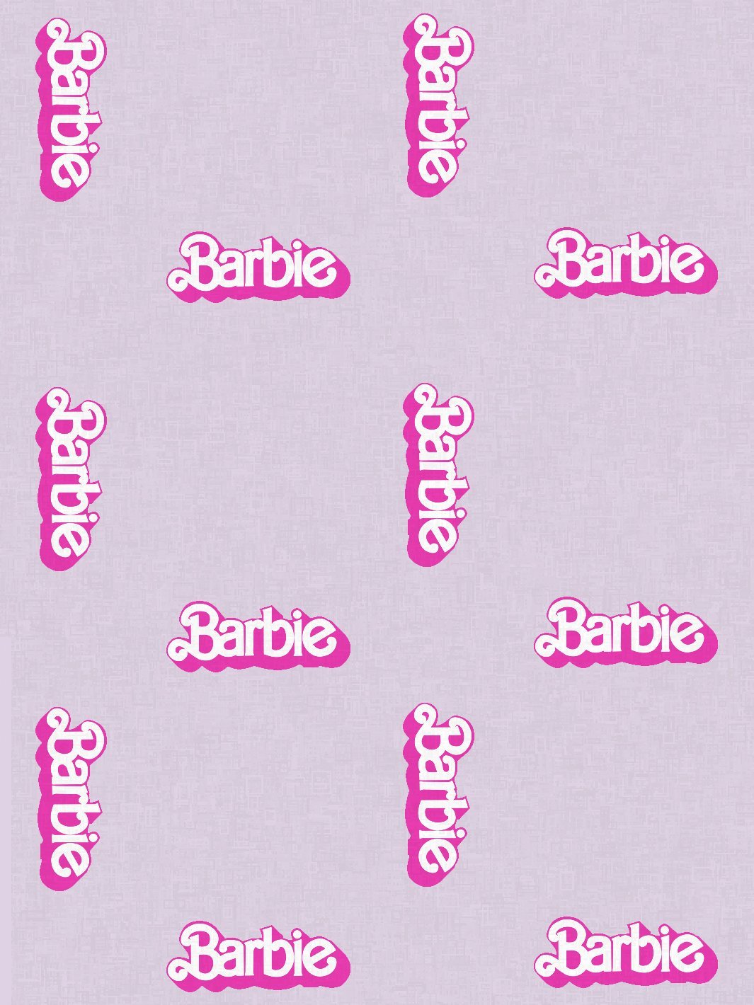 fabric by the yard 80s barbie logo lavender