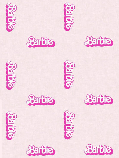 fabric by the yard 80s barbie logo pink