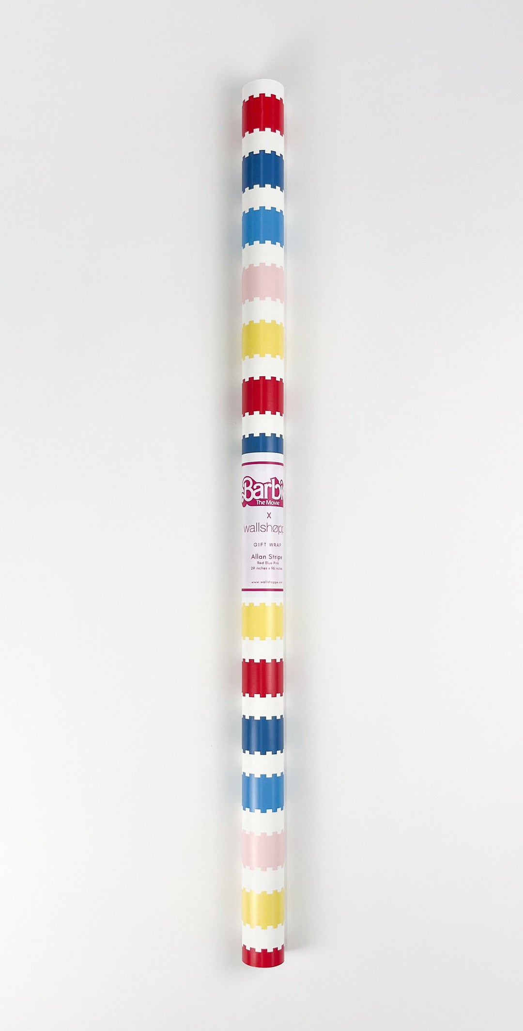 Allan Stripe Barbie™ Gift Wrap - Red Blue Pink