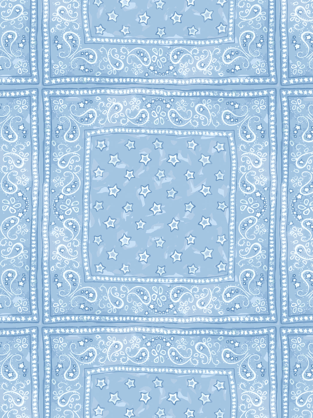 'Barbie™ Bandana Check' Wallpaper by Barbie™ - Blue