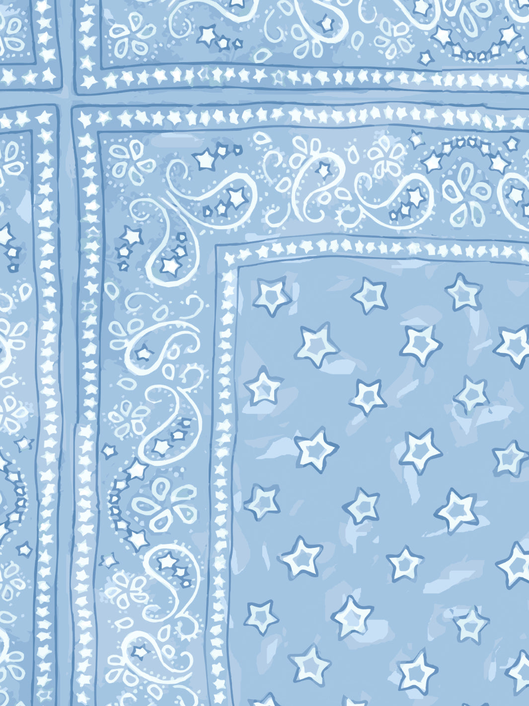 'Barbie™ Bandana Check' Wallpaper by Barbie™ - Blue