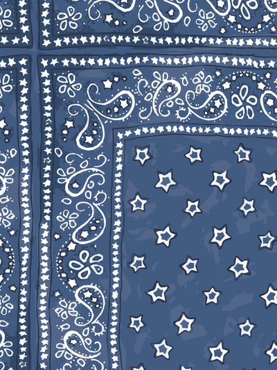 'Barbie™ Bandana Check' Wallpaper by Barbie™ - Navy