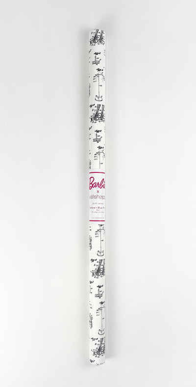 Barbie™ Blue Print Gift Wrap - Black