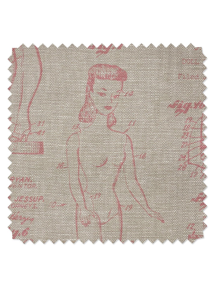 'Barbie™ Blueprint' Flax Linen Fabric by Barbie™ - Ballet Slipper