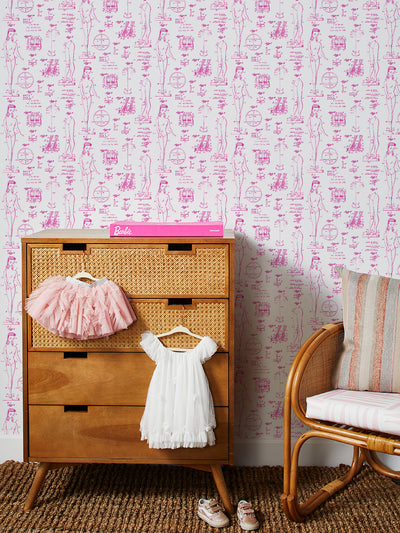 'Barbie™ Blueprint' Wallpaper - 219 Barbie™ Pink