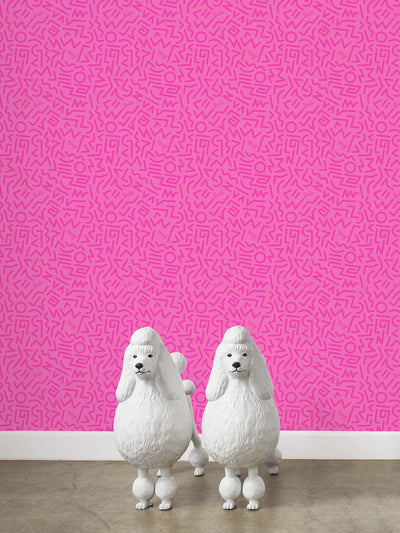 Barbie Dreamhouse Tiles' Wallpaper by Barbie™ - Memphis Pink