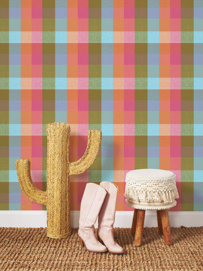 barbie dreamhouse tiles wallpaper by barbie plaid multi