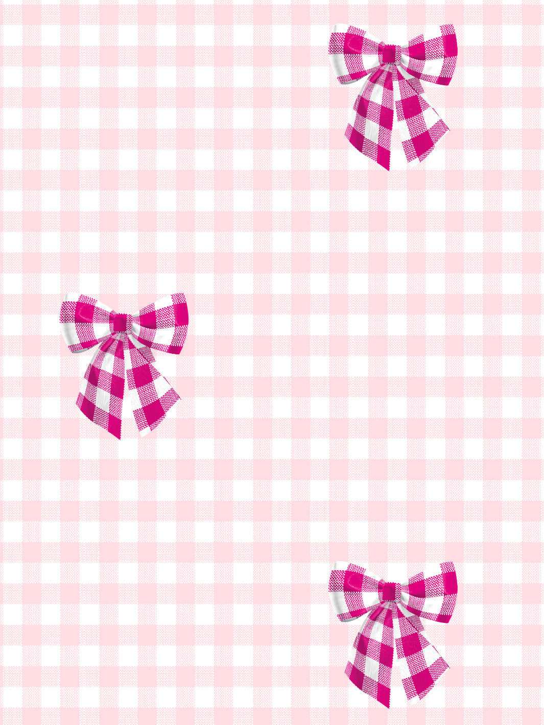 'Barbie™ Gingham Bow' Wallpaper by Barbie™ - 219 Pink on Ballet Slipper