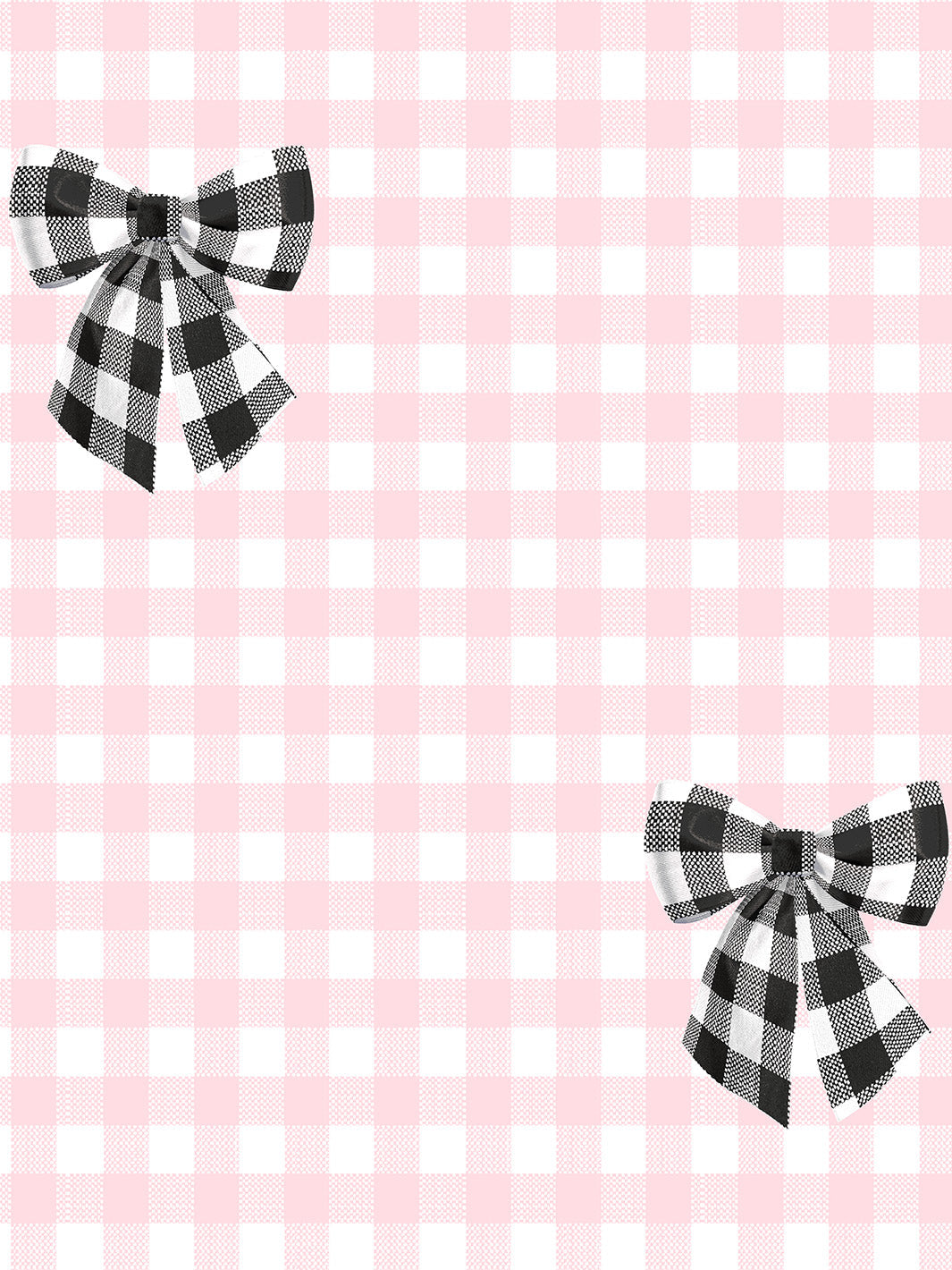 'Barbie™ Gingham Bow' Wallpaper by Barbie™ - Black on Ballet Slipper