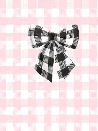 'Barbie™ Gingham Bow' Wallpaper by Barbie™ - Black on Ballet Slipper