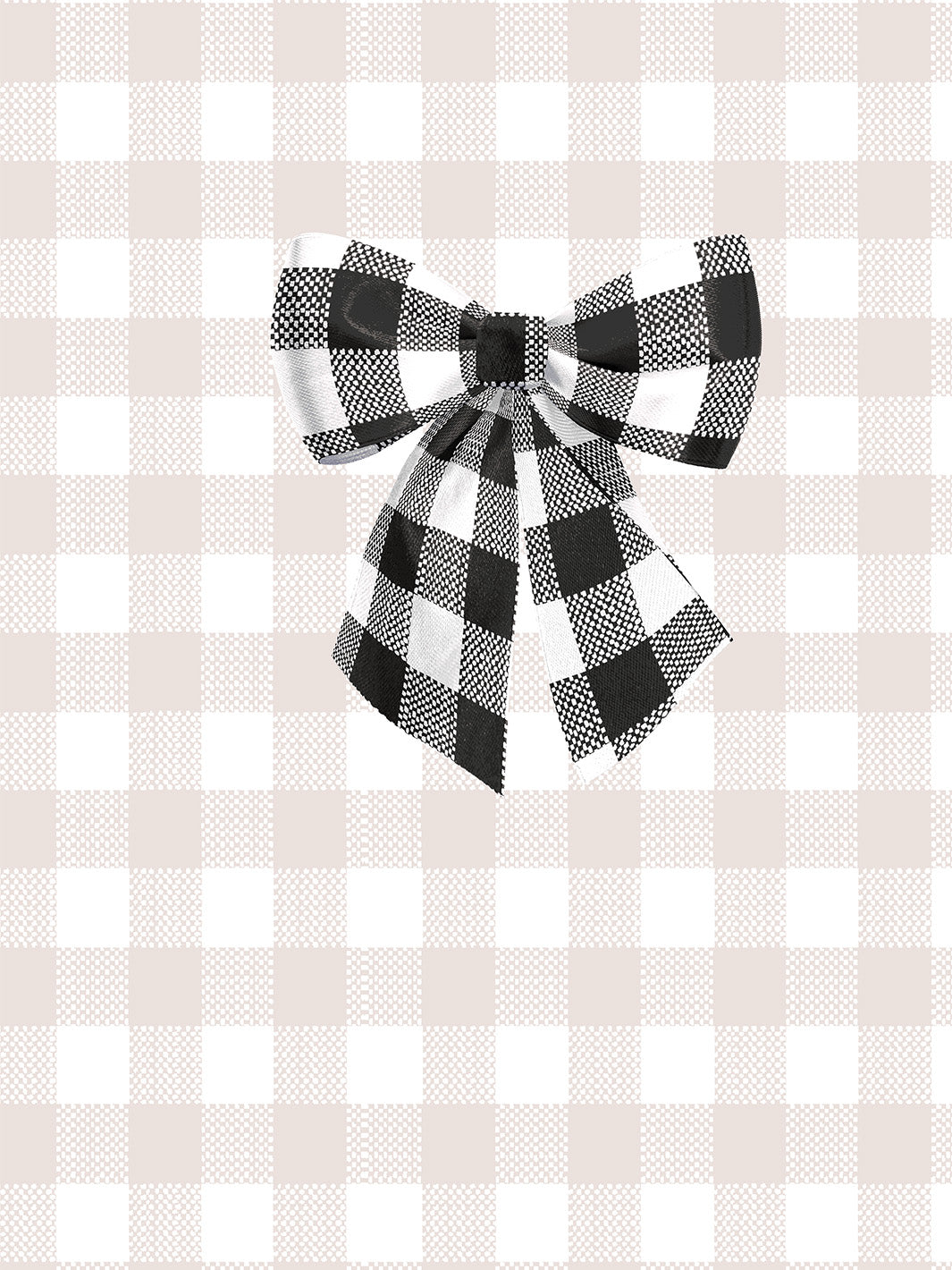 'Barbie™ Gingham Bow' Wallpaper by Barbie™ - Black on Oyster