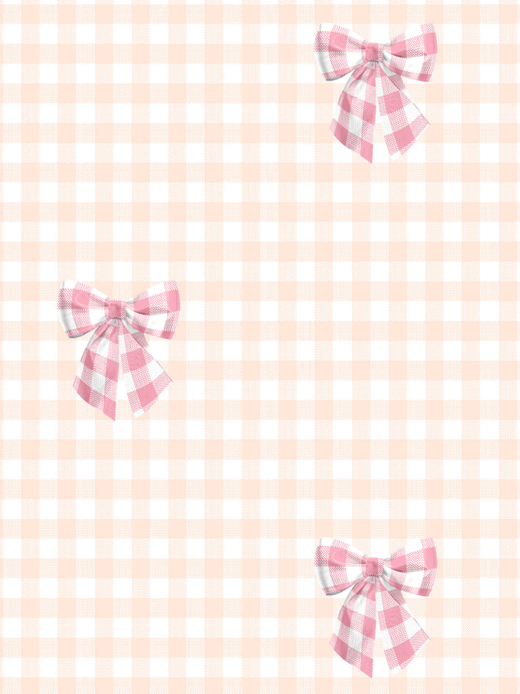 'Barbie™ Gingham Bow' Wallpaper by Barbie™ - Bubblegum on Peach