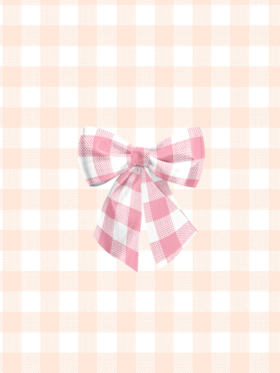 'Barbie™ Gingham Bow' Wallpaper by Barbie™ - Bubblegum on Peach