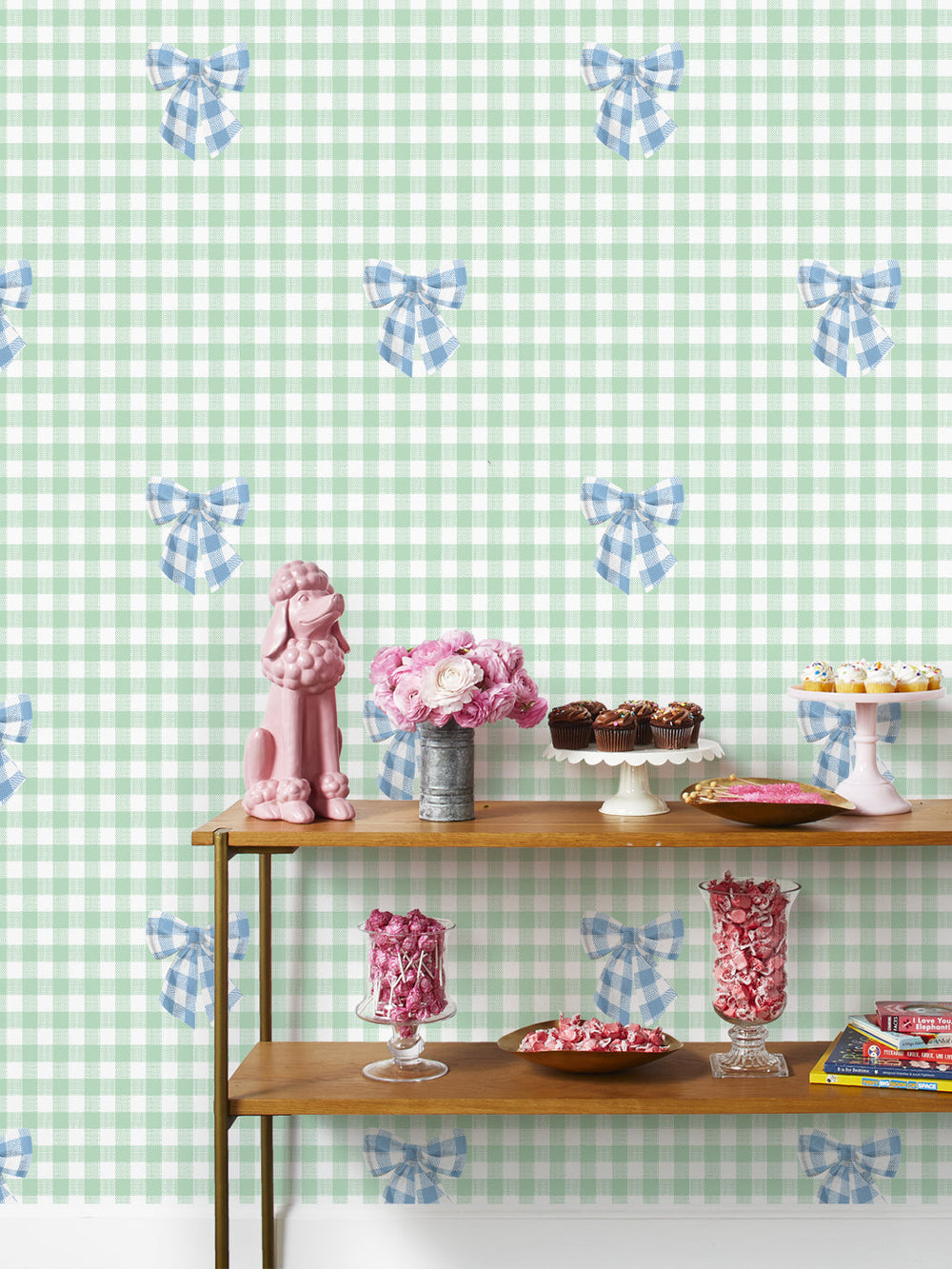 barbie-gingham-bow-wallpaper-by-barbie-cornflower-on-aventurine