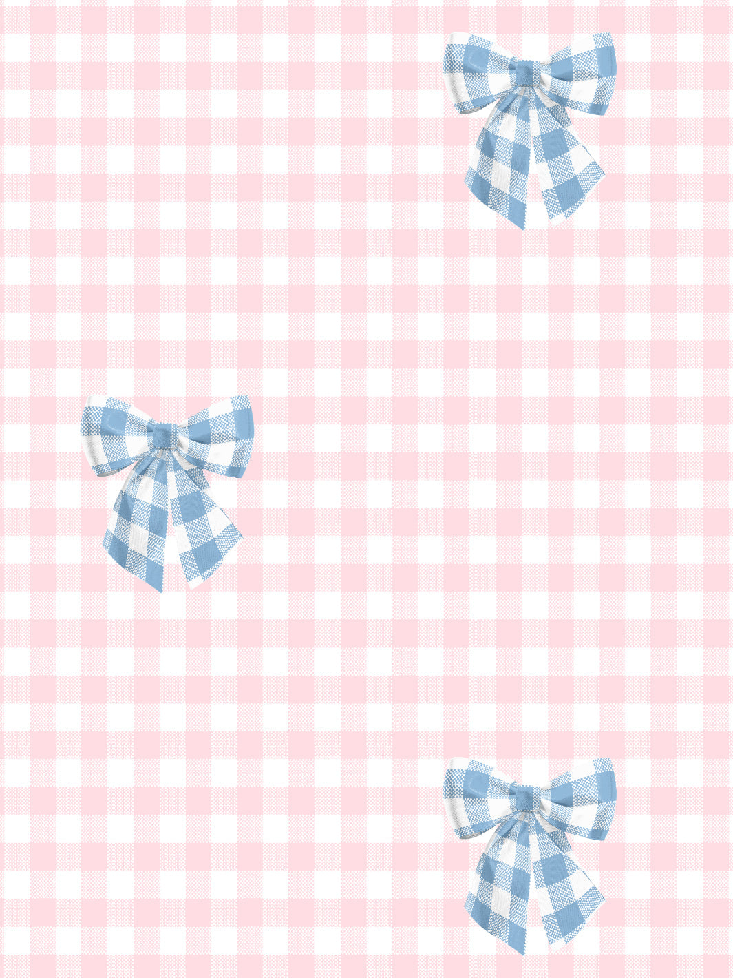 'Barbie™ Gingham Bow' Wallpaper by Barbie™ - Cornflower on Ballet Slipper