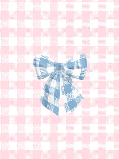 'Barbie™ Gingham Bow' Wallpaper by Barbie™ - Cornflower on Ballet Slipper