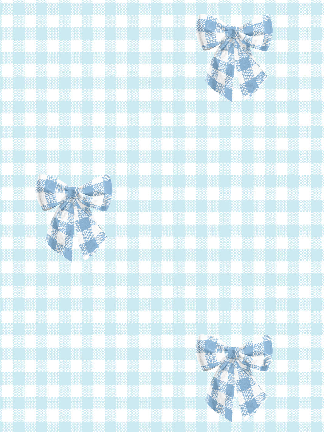 'Barbie™ Gingham Bow' Wallpaper by Barbie™ - Cornflower on Sky