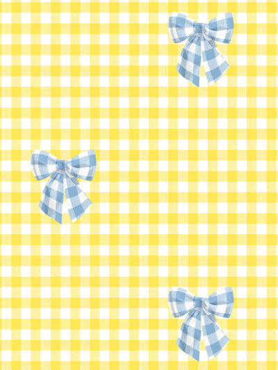 barbie gingham bow wallpaper by barbie cornflower on yellow