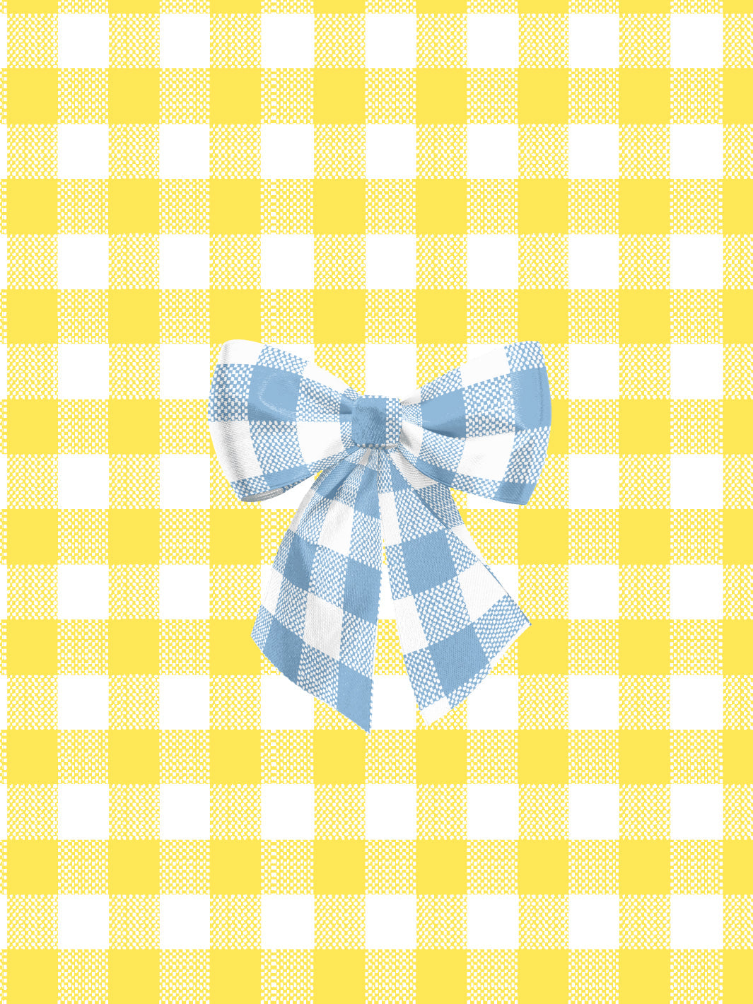 'Barbie™ Gingham Bow' Wallpaper by Barbie™ - Cornflower on Yellow